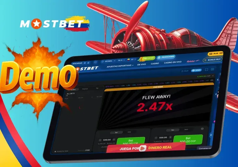 Información sobre la hipotética versión de demostración de Aviator para practicar sin riesgos.